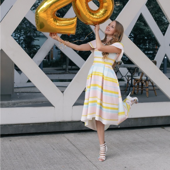 Asos Design Candy 🍭 Striped Neoprene Dress S - Picture 2 of 4